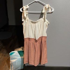 White and Peach Romper